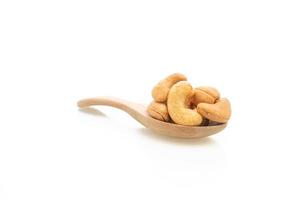 Cashew nuts on white background photo