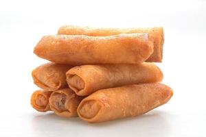 Deep-fried spring roll isolated on white background photo