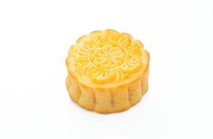 Moon cake custard flavor isolated on white background photo