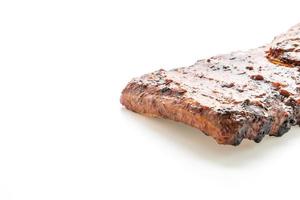 Grilled and barbecue ribs pork isolated on white background photo