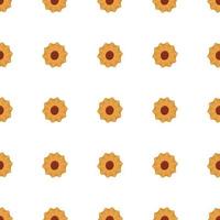 big set identical biscuit, kit colorful pastry cookie vector