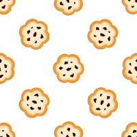 big set identical biscuit, kit colorful pastry cookie vector