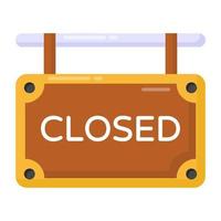 Closed Board Sign vector