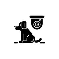 Pet control camera black glyph icon vector