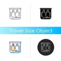 Travel size bottles 100 ml icon vector