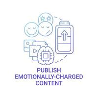 Publish emotionally-charged content concept icon vector