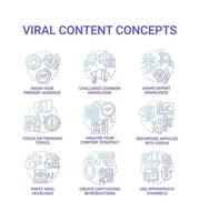 Viral content concept icons set vector