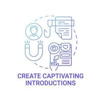 Create captivating introductions concept icon vector