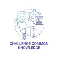 Challenge common knowledge concept icon vector