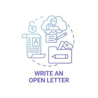 escribir icono de concepto de carta abierta vector