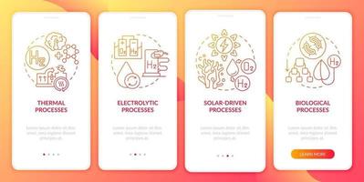 Generating hydrogen gas onboarding mobile app page screen vector