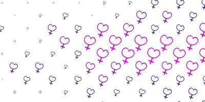 Light Purple vector backdrop with woman's power symbols.