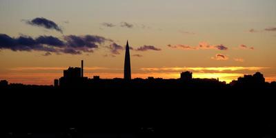 Sunset over the city photo