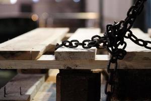 Old rusty and weathered iron chain photo