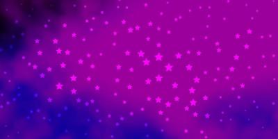 Dark Pink, Blue vector background with small and big stars.