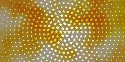 Light Orange vector background with colorful stars.