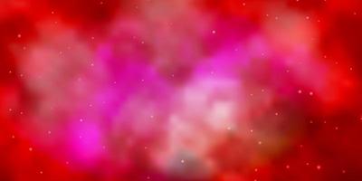 Light Red vector background with colorful stars.