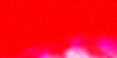 Light Red vector background with colorful stars.