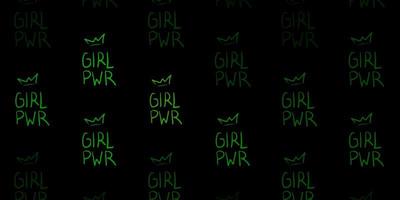 Dark Green, Yellow vector pattern with feminism elements.