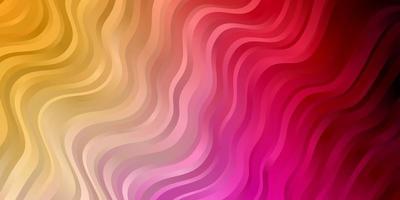 Light Pink, Yellow vector pattern with curved lines.