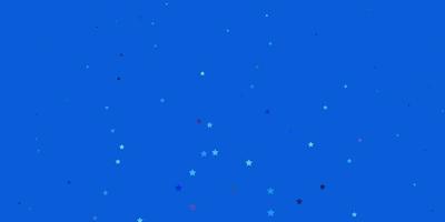 Dark Pink, Blue vector template with neon stars.