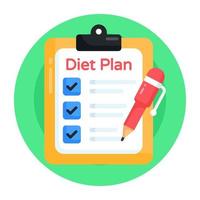 plan de dieta y horario vector