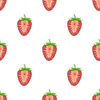 Theme big colored seamless strawberry vector