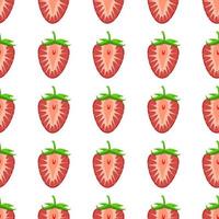 Theme big colored seamless strawberry vector