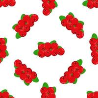 Theme big colored seamless red cranberry vector