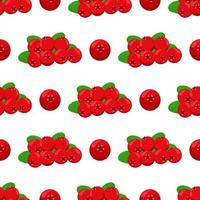 Theme big colored seamless red cranberry vector