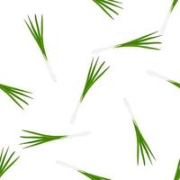 Illustration on theme of bright pattern green onion vector