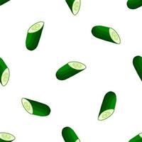 Ilustración sobre el tema del pepino verde patrón brillante vector