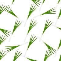 Ilustración sobre el tema de la cebolla verde de patrón brillante vector