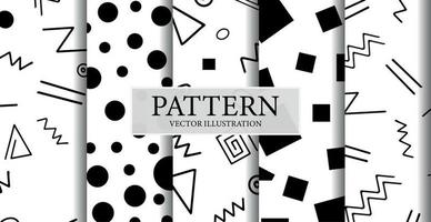 Assembly of seamless patterns, abstract shapes - Vector