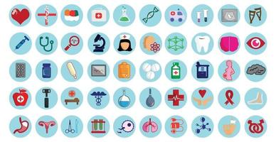 Selection of medical icons on white background - Vector