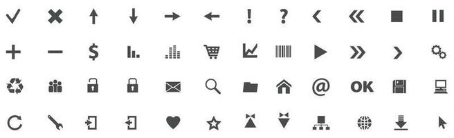 Selection of different icons on white background - Vector