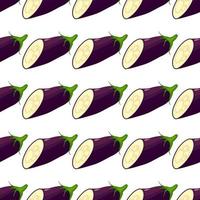 pattern eggplant, vegetable aubergine for seal vector