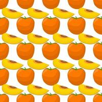 Illustration on theme big colored seamless persimmon vector