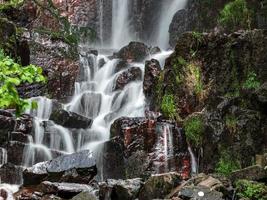 Nideck waterfall near the ruins of the medieval castle in Alsace photo