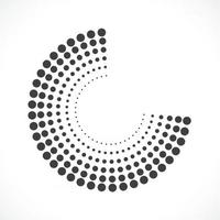 Diseño de emblema de logotipo de puntos de semitono de marco de círculo de vector abstracto.