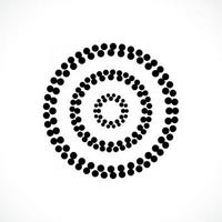 Abstract vector circle frame halftone dots logo emblem design.