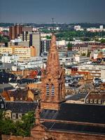 Aerial view of the city of Strasbourg. Sunny day. Red tiled roofs. photo