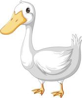 An adult duck in cartoon style isolated on white background vector