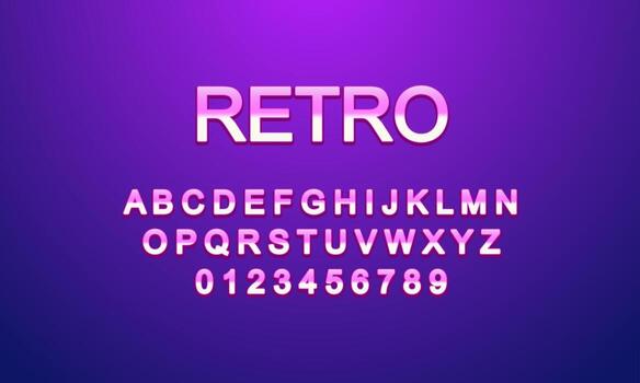 Editable text effect retro title style vector