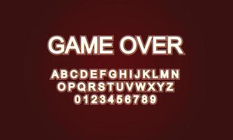 Editable text effect game over title style vector