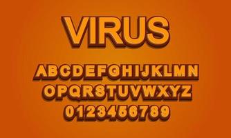 Editable text effect virus title style vector