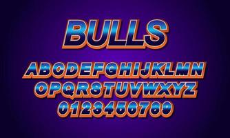 Editable text effect bulls title style vector