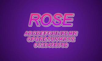 Editable text effect rose title style vector