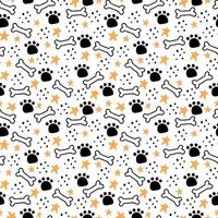 Seamless pattern of cute dog puppy symbol vector