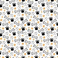 Seamless pattern of cute dog puppy symbol vector